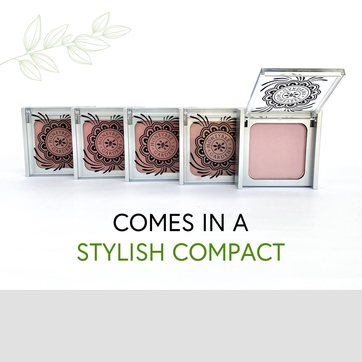 Honeybee Gardens blush worn on fair skin showing subtle glow benefit: enhances natural flush
