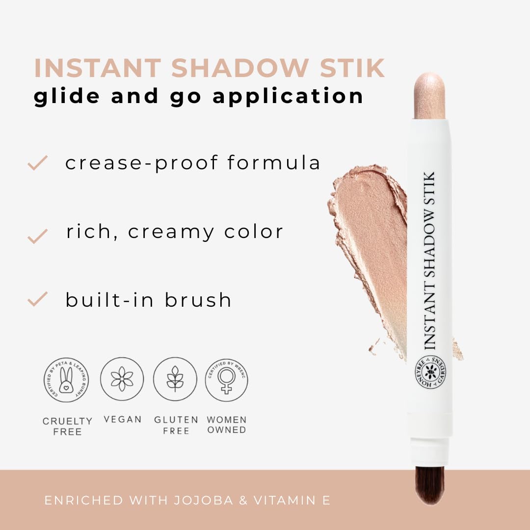 Honeybee Gardens open tip revealing creamy Sunshine shimmer texture for smooth, blendable color