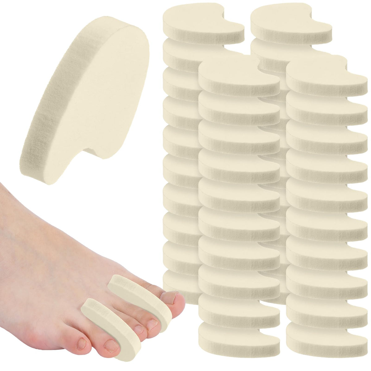 Honeydak front pack showing 40 foam toe spacers and convenience