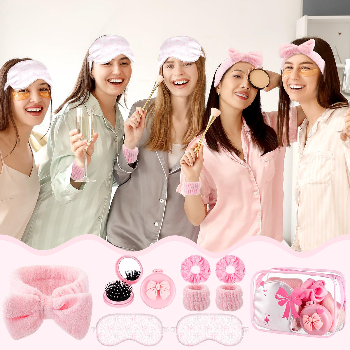 Honeydak accessories in use at sleepover, coordinated party favor appeal