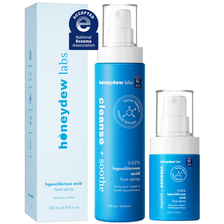 Honeydew Labs front packaging showing both 2oz and 6.8oz bottles and product clarity