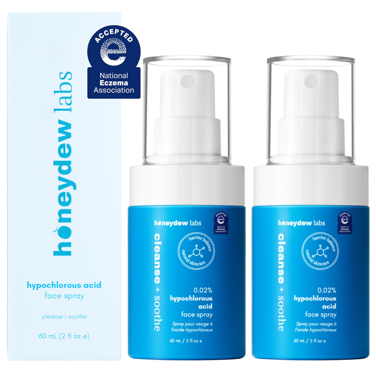 Honeydew Labs front packaging showing clean dermatologist-tested design and portability