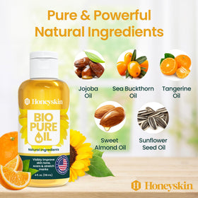 Honeyskin close-up label detail showing clean ingredients for sensitive skin