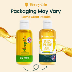 Honeyskin botanical ingredients arranged to emphasize natural, cold-pressed oils