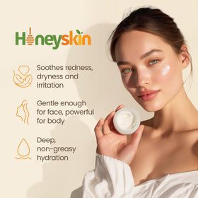 honeyskin open jar with smooth surface showing nourishing formulation