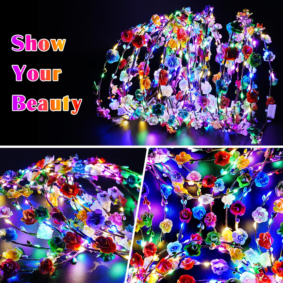 HONLYNE DIY decorated crown with ribbons showing personalization options and creativity