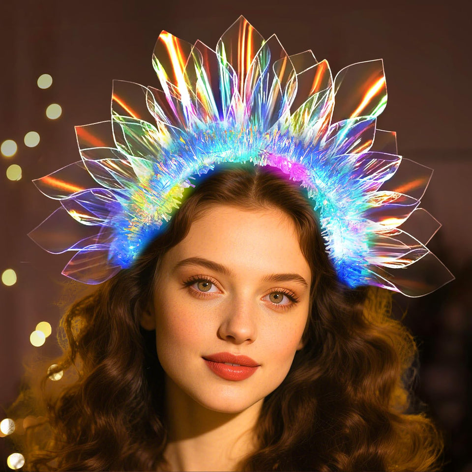 HONLYNE headband front packaging showing crown and LEDs for instant party styling