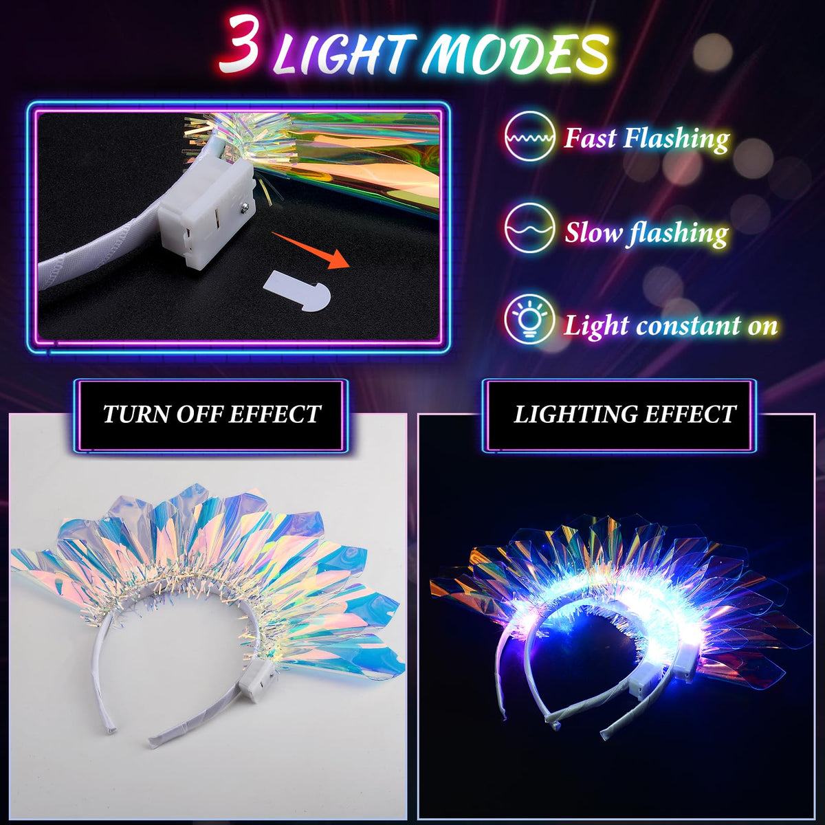 HONLYNE headband worn at a festival illustrating standout nighttime visibility