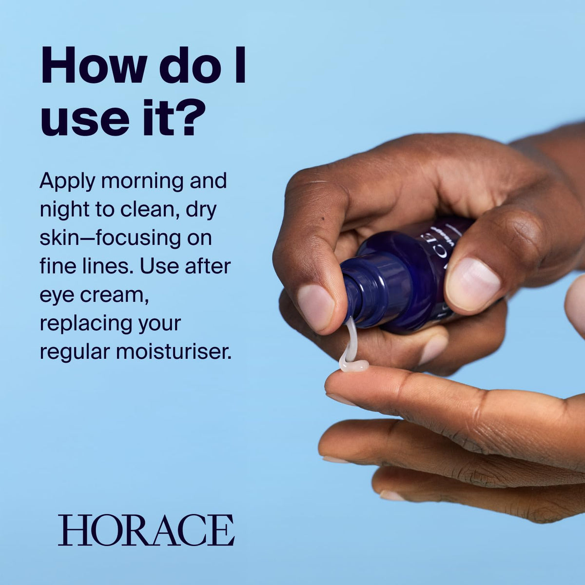 HORACE face firming gel 30 ml next to a coin for size comparison and travel convenience