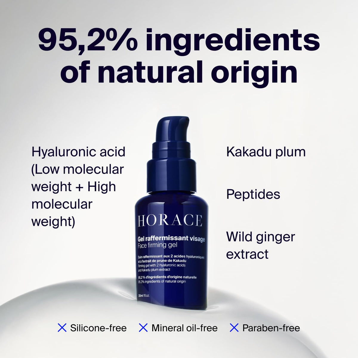 HORACE face firming gel pump dispensing small amount for easy controlled application