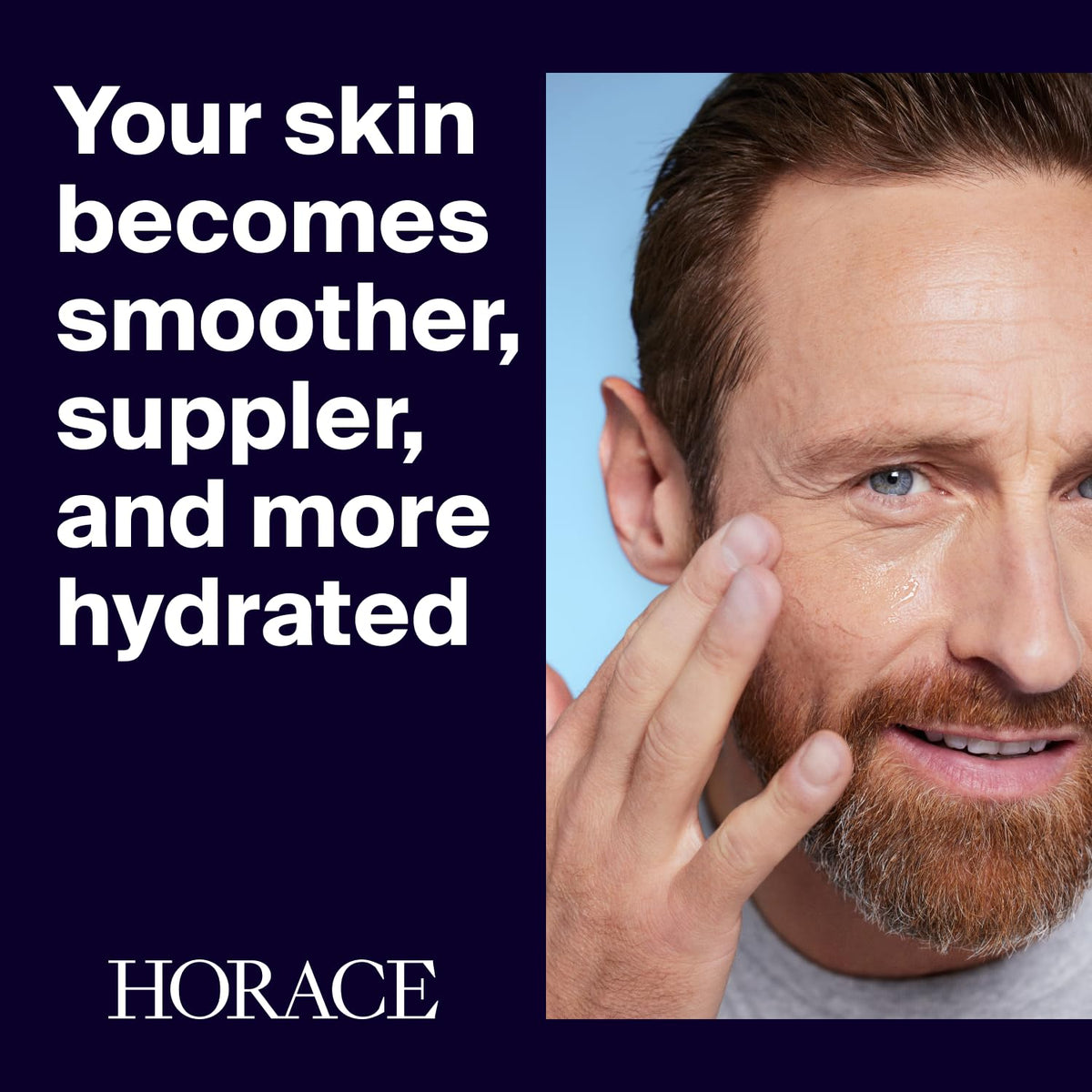 HORACE face firming gel texture close-up highlighting light gel absorbency benefit