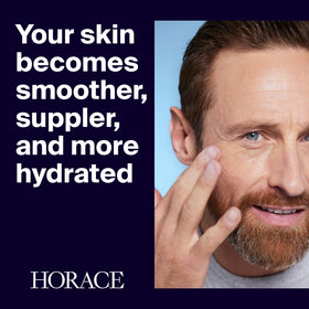 HORACE face firming gel texture close-up highlighting light gel absorbency benefit