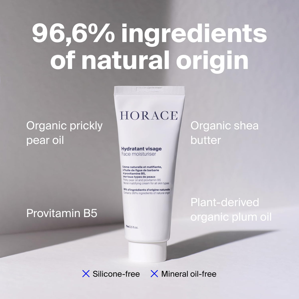 HORACE prickly pear extract bottle and plant, showing natural-hydration benefit