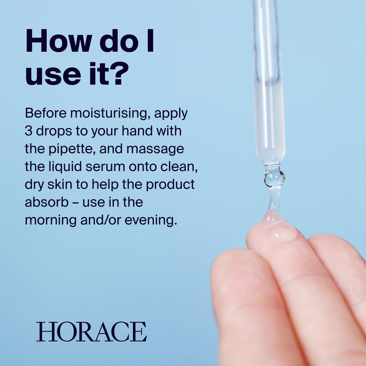 HORACE bottle label detail showcasing ingredient names and unscented formulation