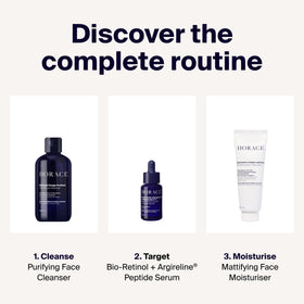 HORACE serum on bathroom shelf in routine setting suggesting seamless daily use