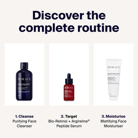 HORACE product in a minimalist bathroom setting showing grooming routine benefit