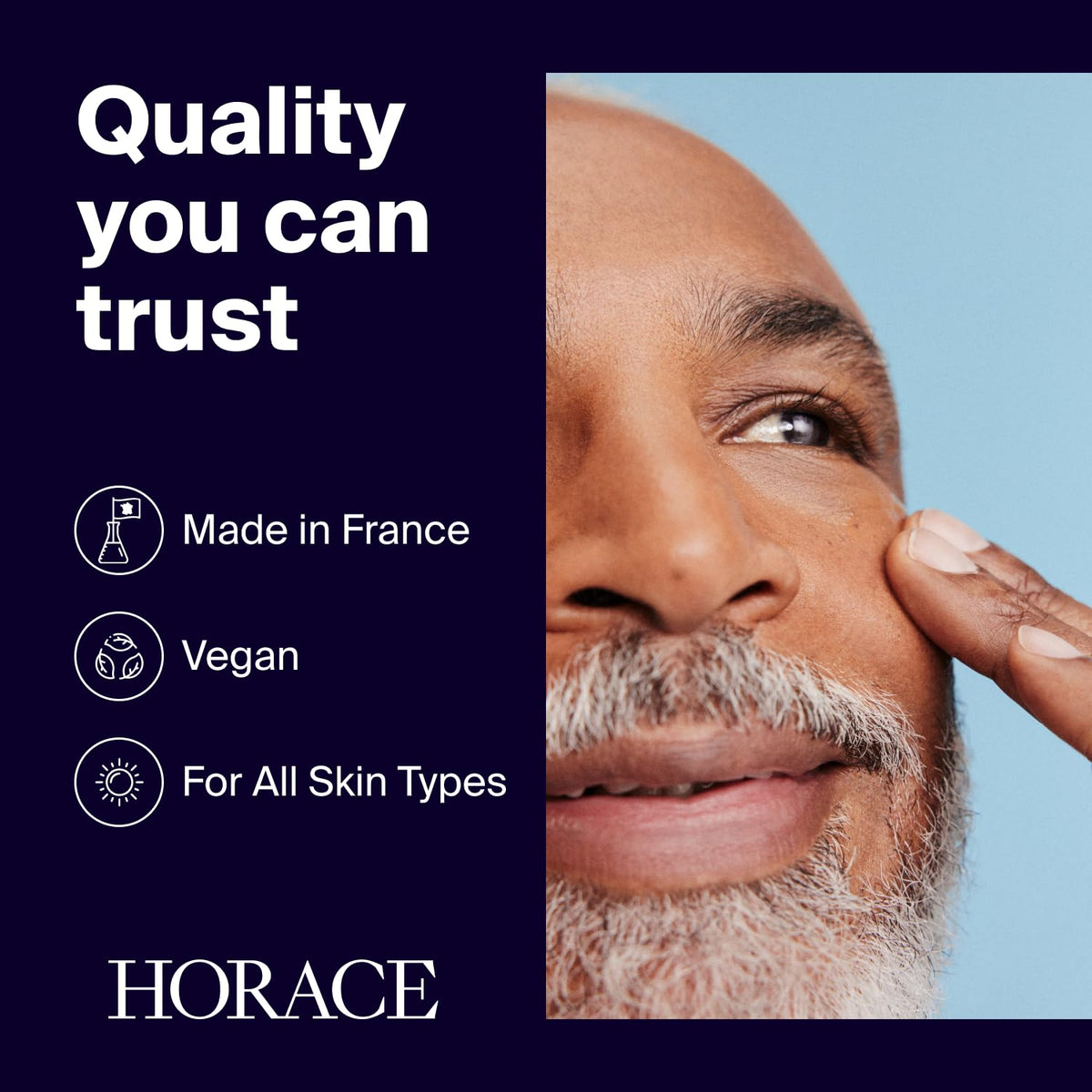 HORACE 30ml bottle in hand showing compact travel-friendly size