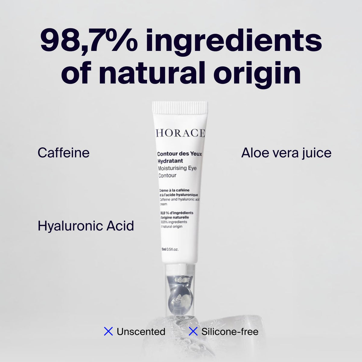 HORACE cream texture closeup highlighting hydrating smooth consistency benefit