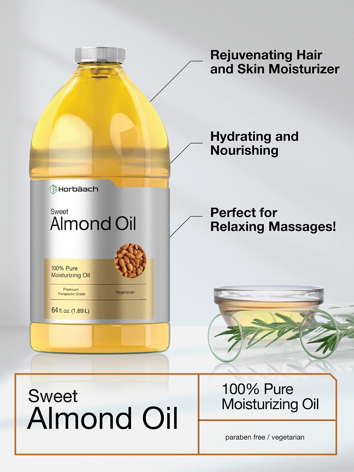 Horbäach poured into hands demonstrating moisturizing glide and absorption
