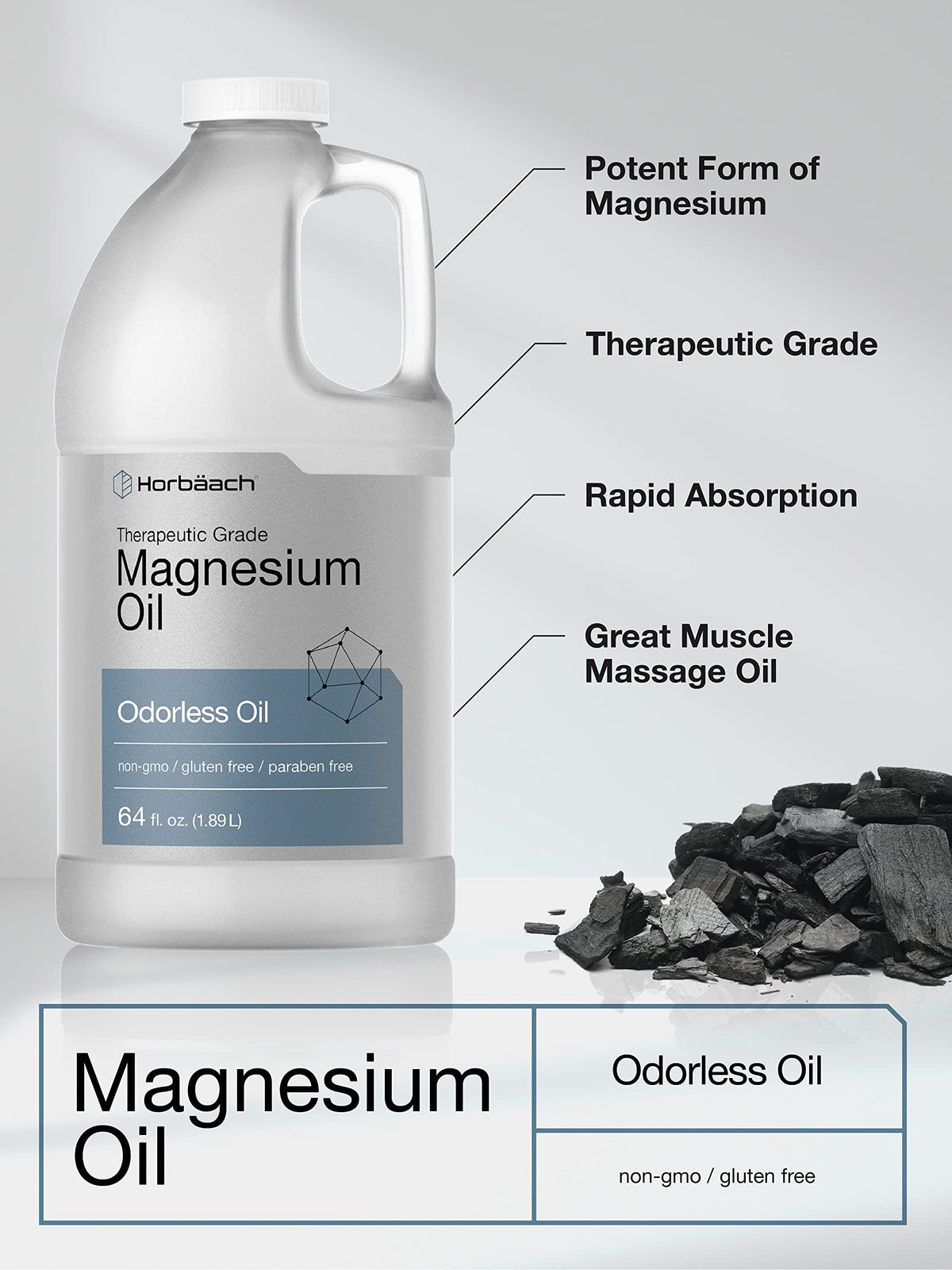 Horbäach magnesium oil sprayed into hand demonstrating quick application