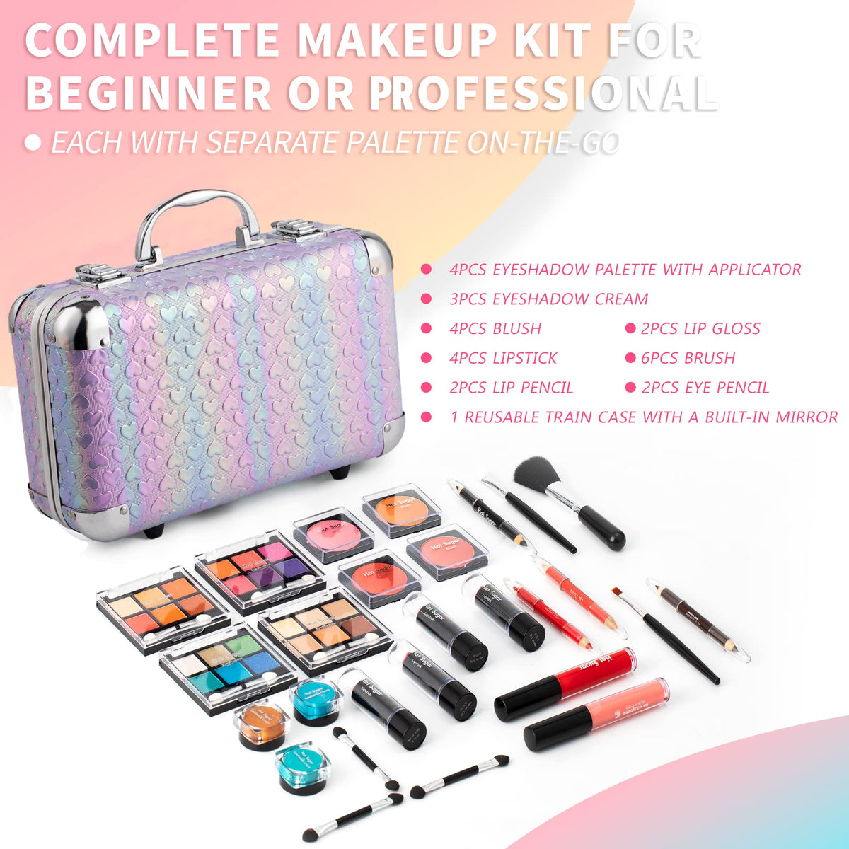 Hot Sugar set of brushes and applicators neatly arranged for easy practice