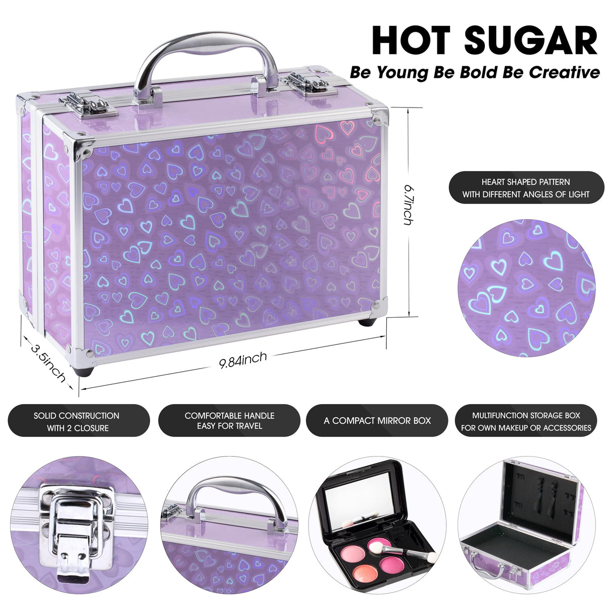 Hot Sugar open eyeshadow palette close-up showing pigments and blendability