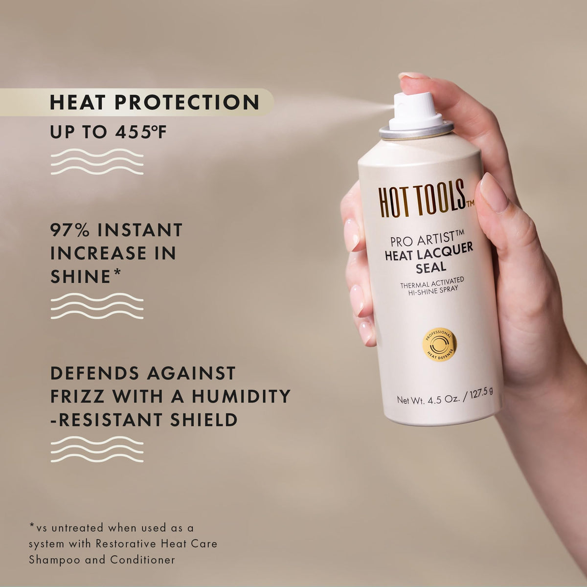 HOT TOOLS close-up of liquid diamond powder texture for mirror-like shine