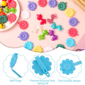 Hoteam flower clip detail highlighting petal design and secure hinge benefit