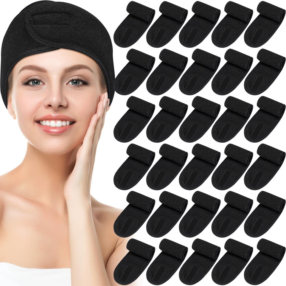 Hoteam front view of black headband pack showing neat stack and professional look benefit