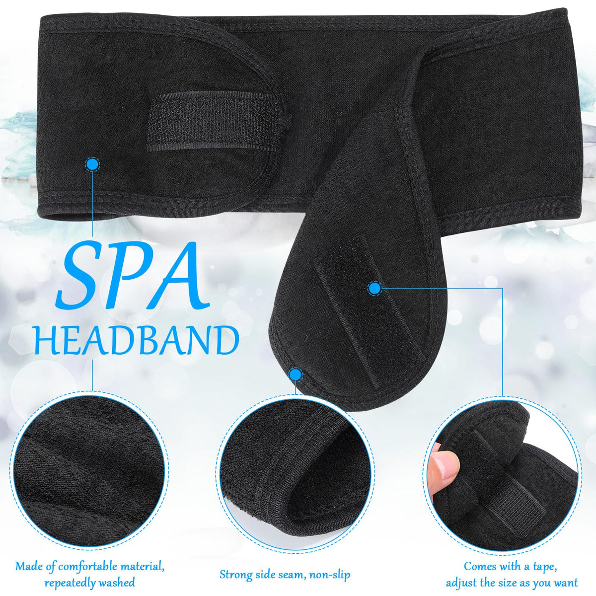 Hoteam detail of hook-and-loop fastening showing adjustable fit and secure hold benefit