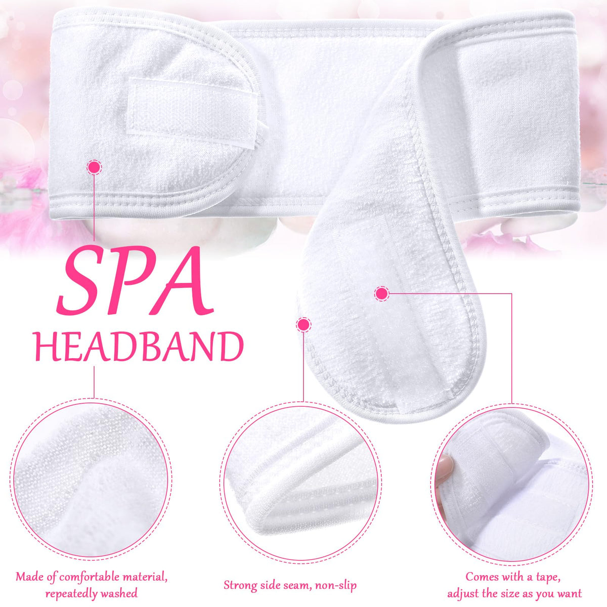Hoteam headband in use during facial keeping hair back and eyes clear