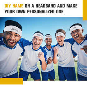 Hotop customized printed headband demonstrating personalization options for events
