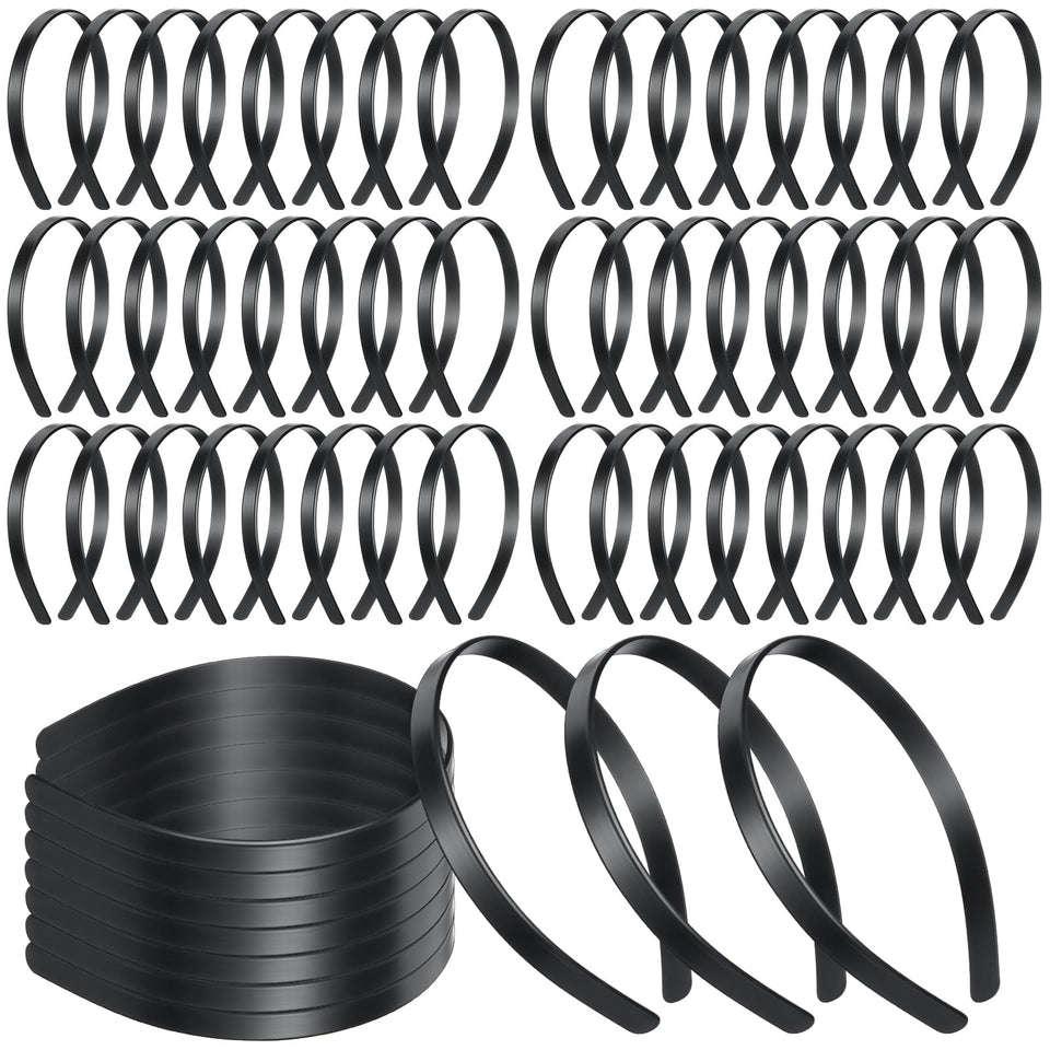 Hotop front packaging showing 100 black headbands and clear bulk value