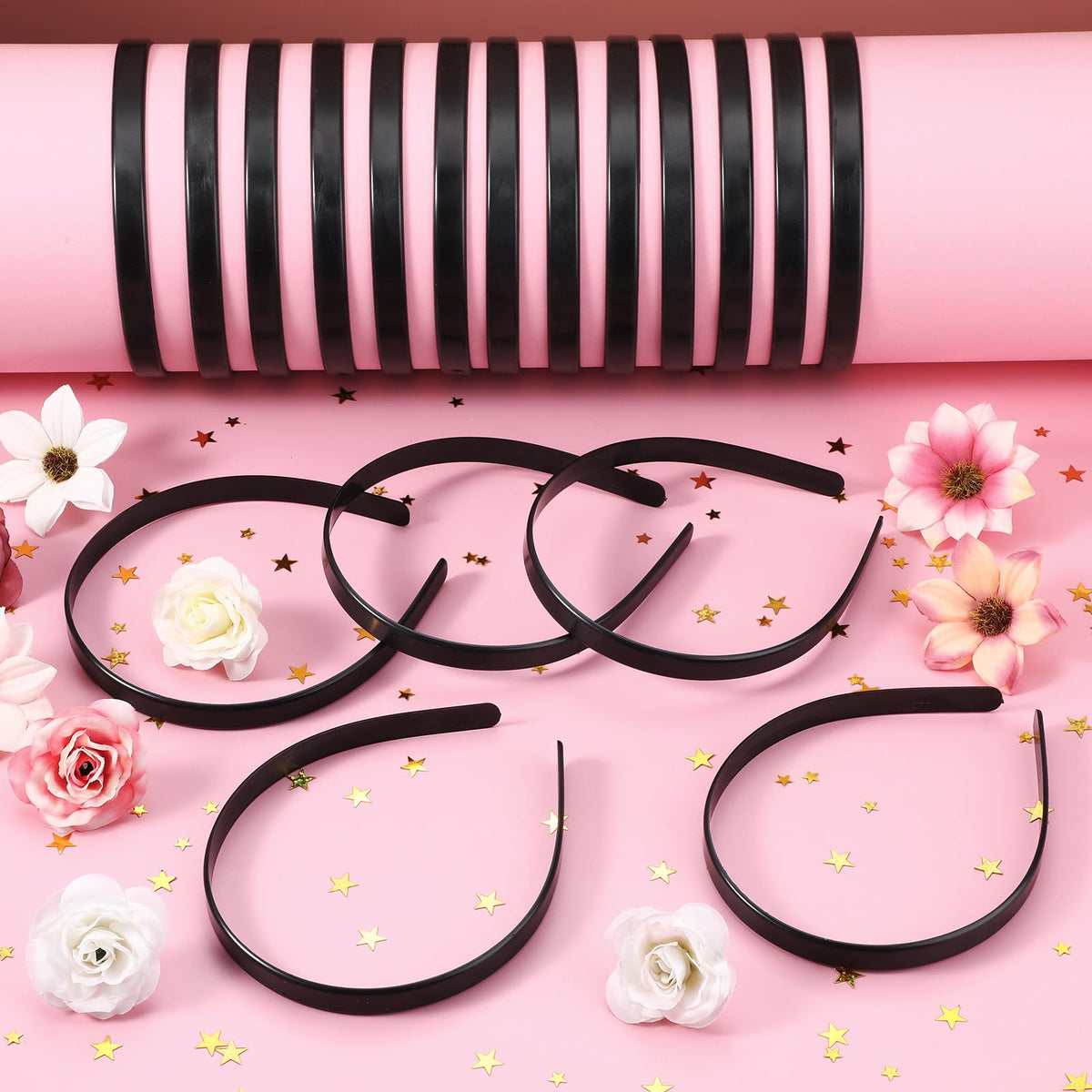 Hotop headband beside ruler showing 4.3 inch diameter and sizing clarity