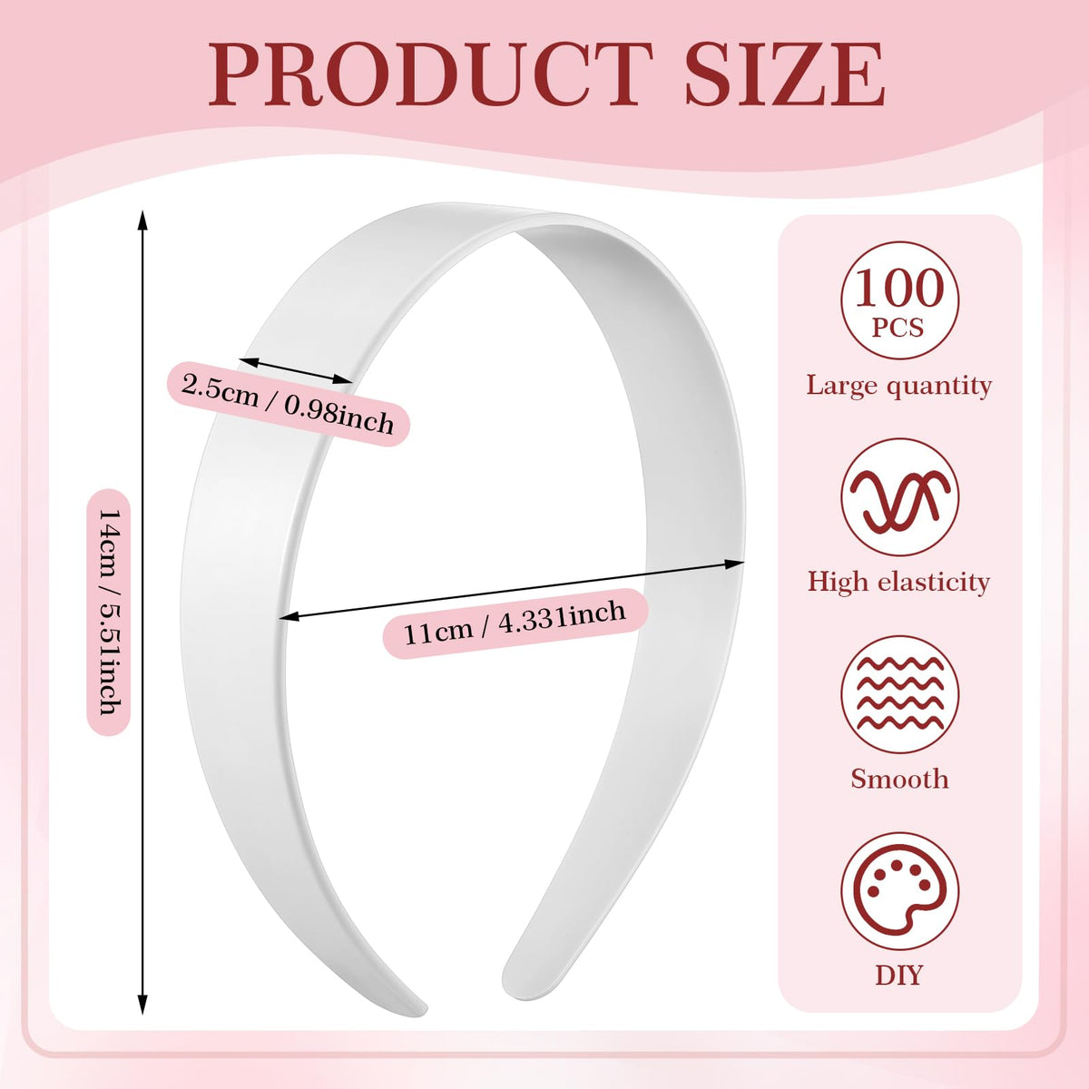 Hotop close-up of single headband surface highlighting smooth, toothless comfort