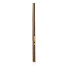 Hourglass triangular tip close-up revealing precision edge for hairlike strokes and blended finish
