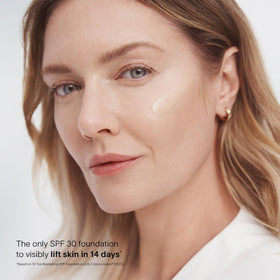HOURGLASS in a morning routine setting illustrating SPF protection and glow