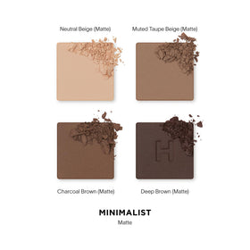 HOURGLASS open palette overhead displaying four finishes for versatile, buildable eye looks