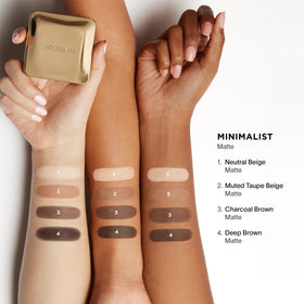 HOURGLASS palette on vanity with brushes highlighting everyday use and elegant styling benefit