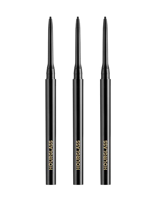 HOURGLASS front view of three Obsidian pencils showing packaging and immediate precision benefit