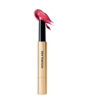HOURGLASS glossy balm texture swatch on arm, shows hydrating non-sticky shine