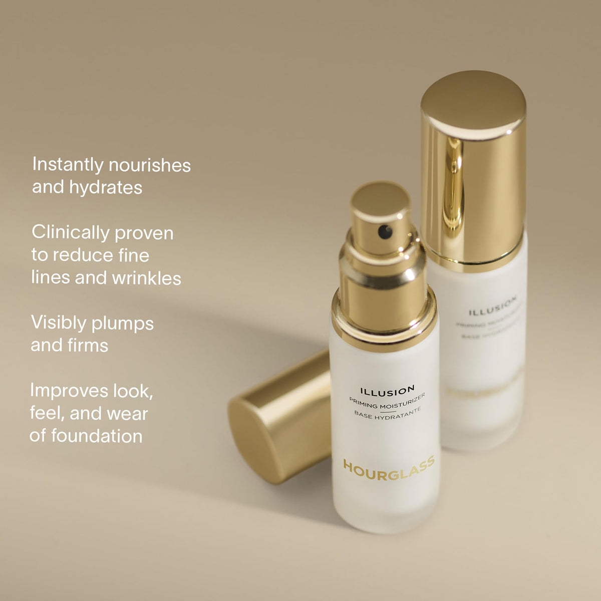 HOURGLASS moisturizer on bathroom shelf in lifestyle scene showing daily routine enhancement