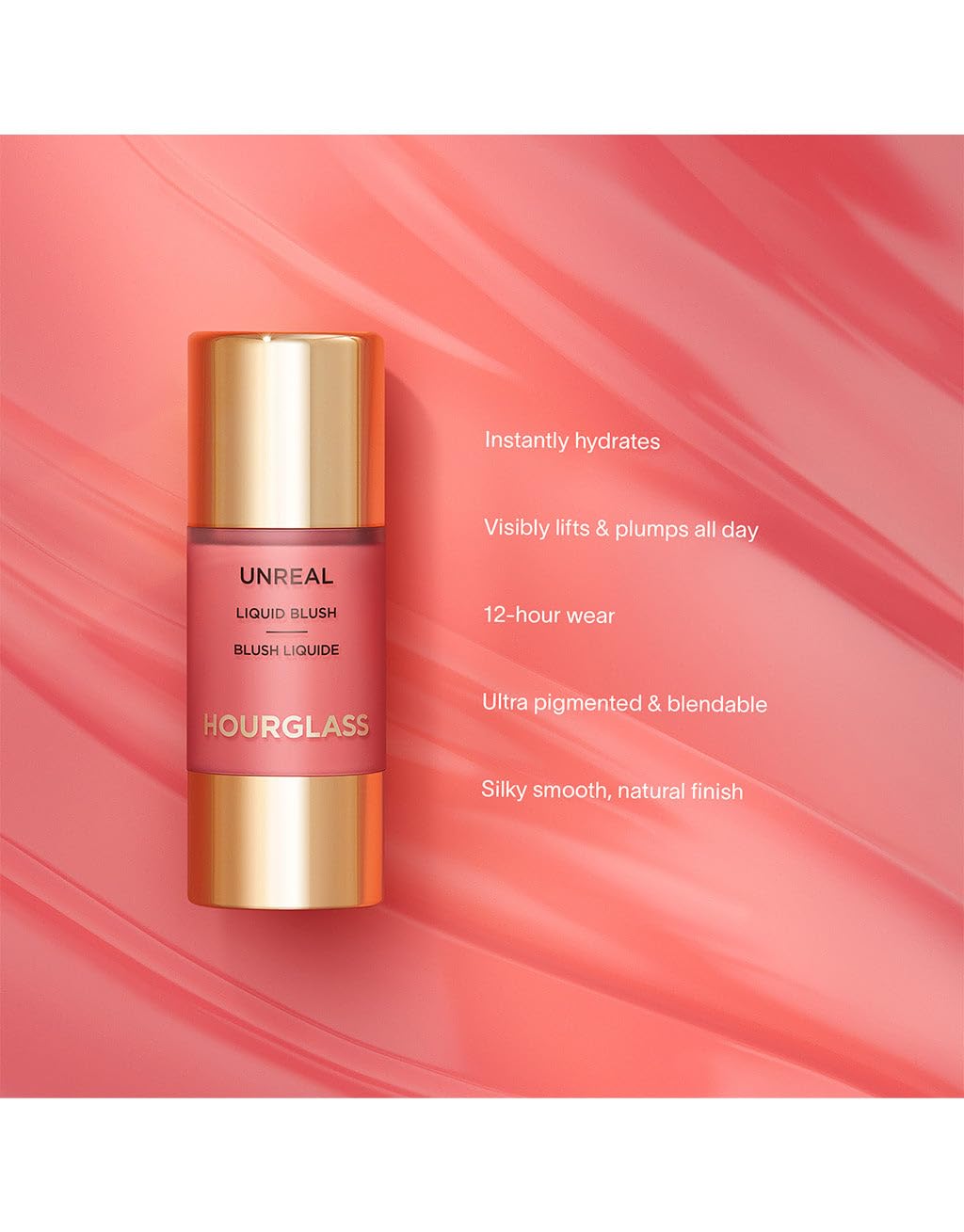 Hourglass product label and ingredient panel visible for ingredient-conscious shoppers