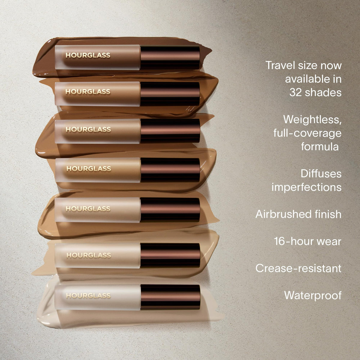 HOURGLASS creamy texture close-up showing lightweight, blendable finish