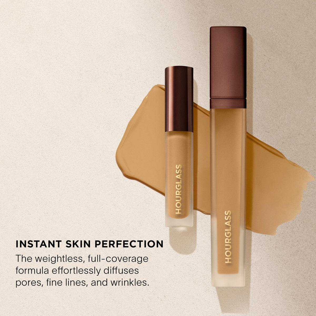 Hourglass Vanish being applied in a makeup routine showing easy blending for a natural finish benefit