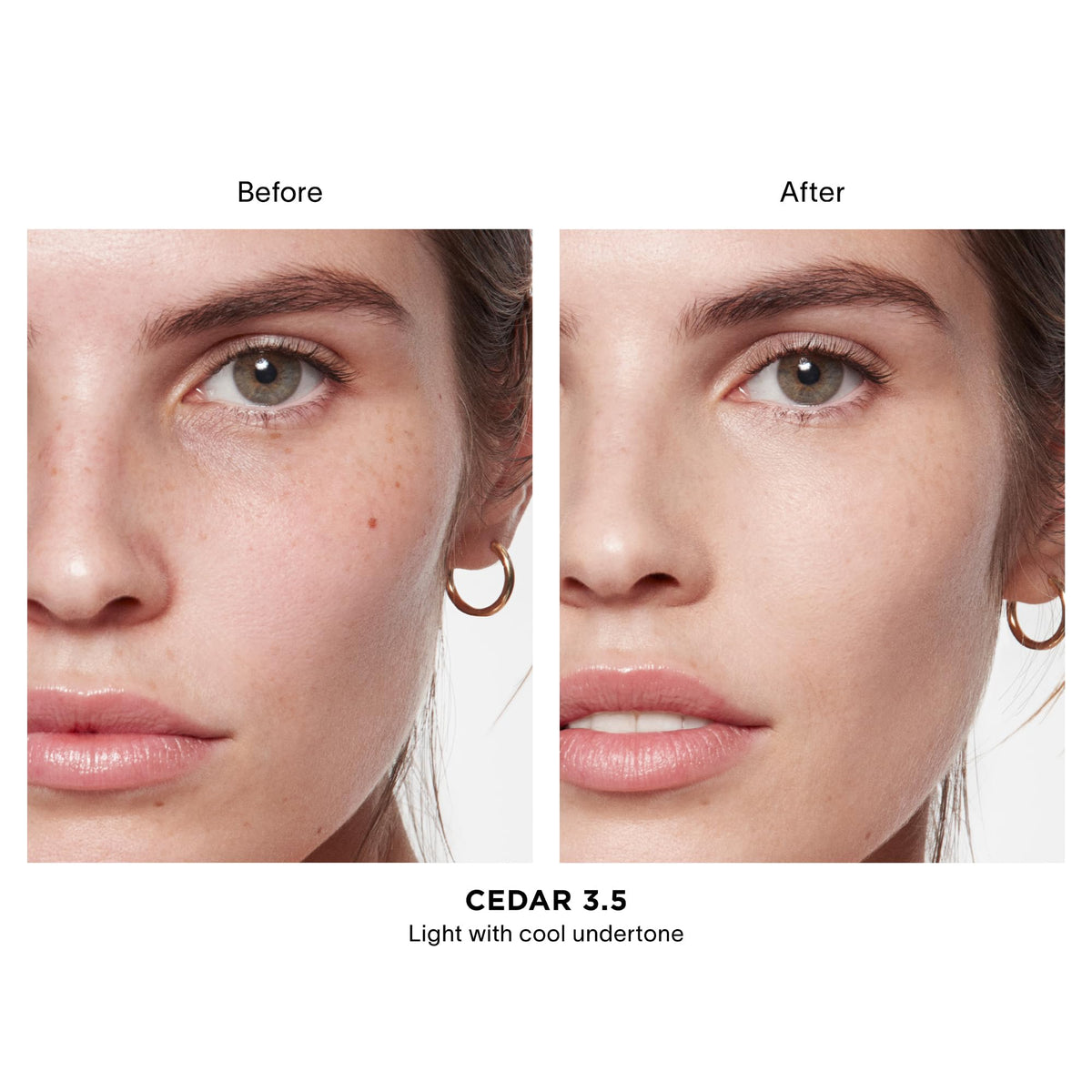 Hourglass Vanish wand application detail demonstrating precise, buildable coverage