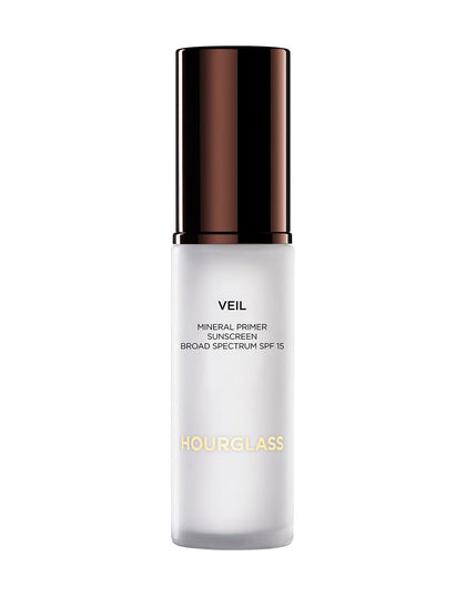 HOURGLASS front packaging of Veil Mineral Primer showing sleek tube and label, professional protection
