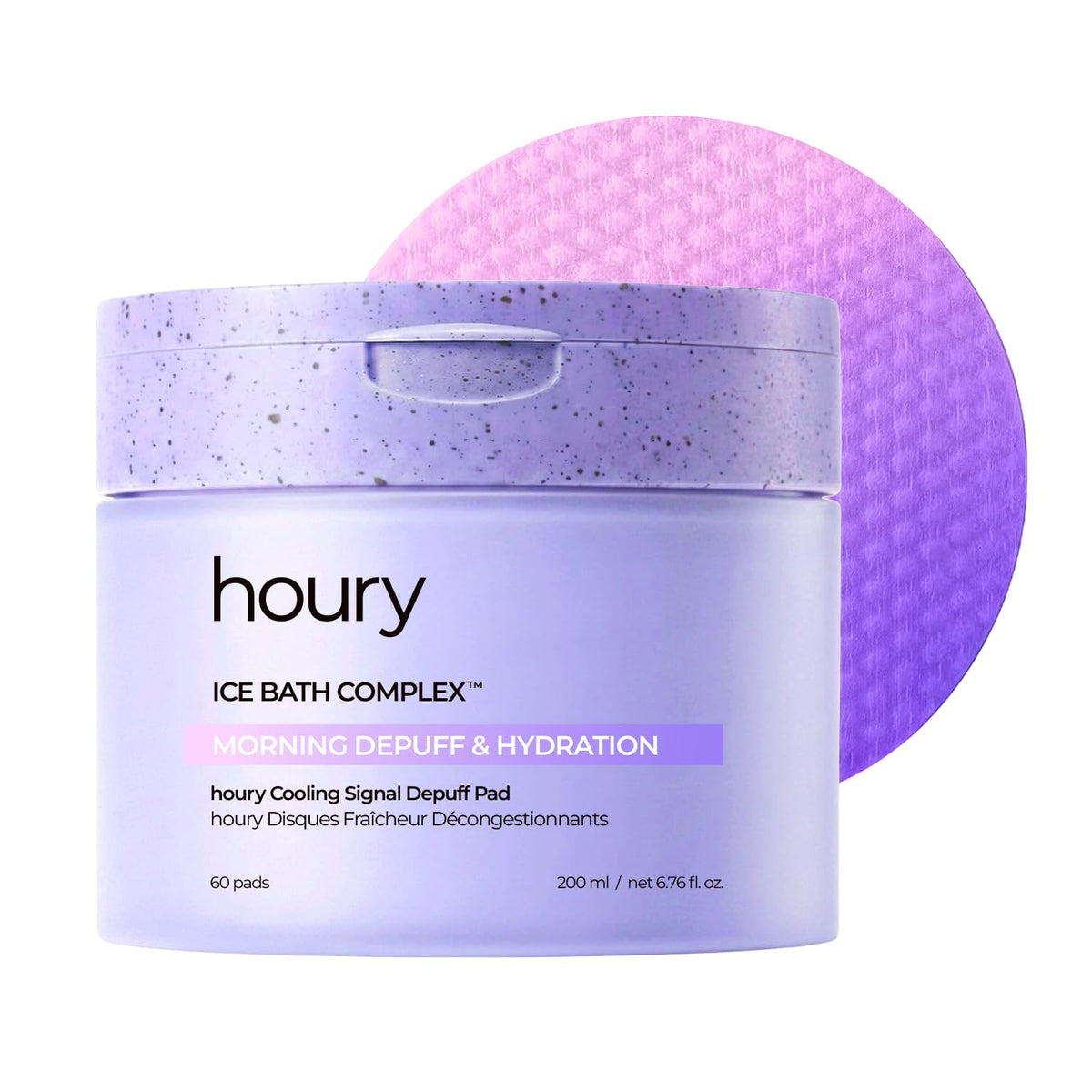 houry front packaging showing cooling toner pads and benefits