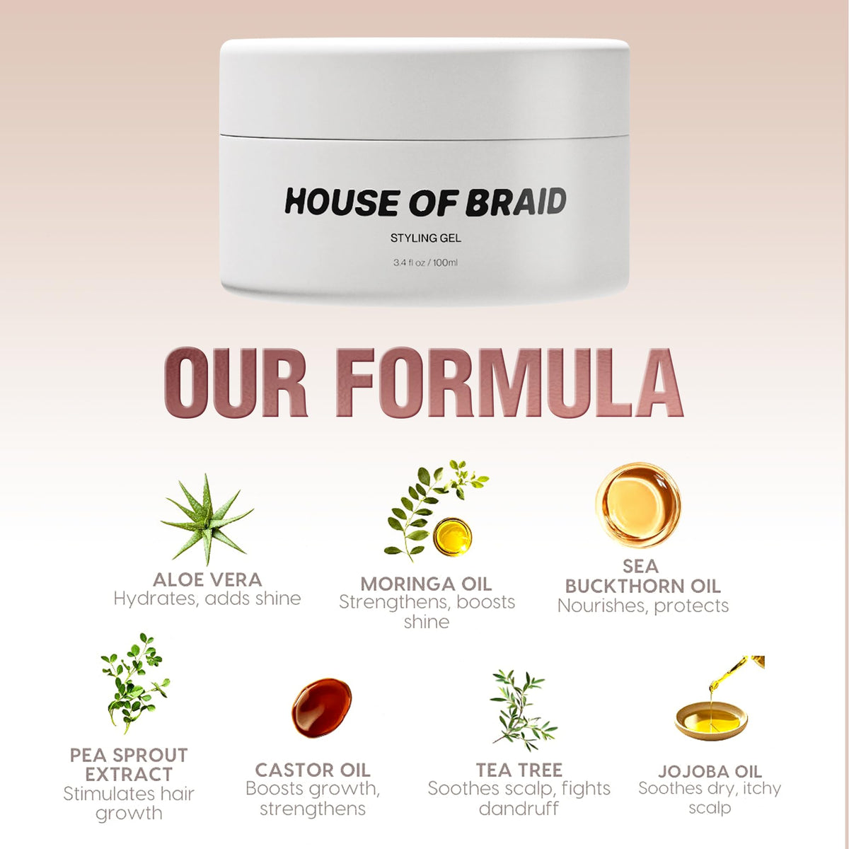 House Of Braid open jar texture close-up showing smooth gel, illustrating easy application