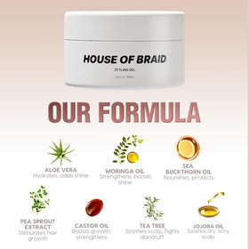House Of Braid open jar texture close-up showing smooth gel, illustrating easy application